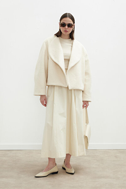 Manuka Jacqueline Short Ecru Cashew Coat