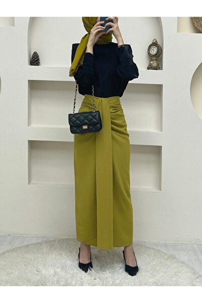 Modamorfo Pleated Skirt with Draped Front