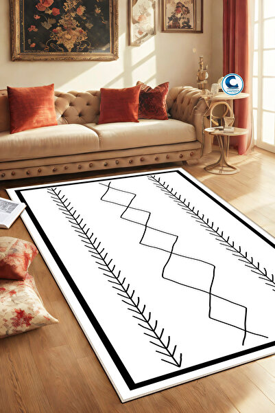Confidence Home Dijital Baskı Yıkanabilir Kaymaz Taban Salon Halısı Mutfak Ha...