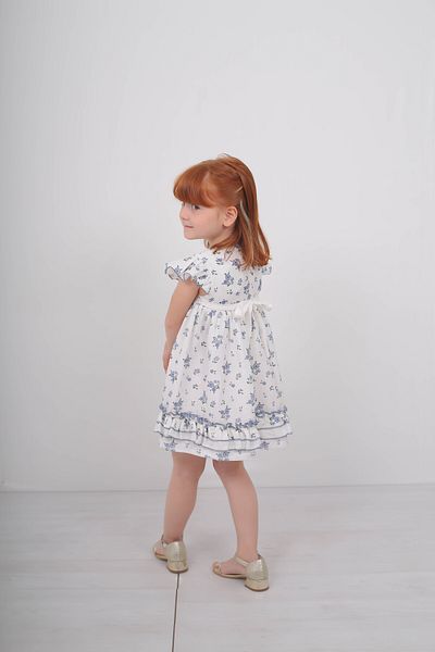 Filizdens Kids Φόρεμα για κορίτσια Floral διπλό βολάν Βαμβακερό φόρεμα μουσελίνας Casual φόρεμα γενεθλίων
