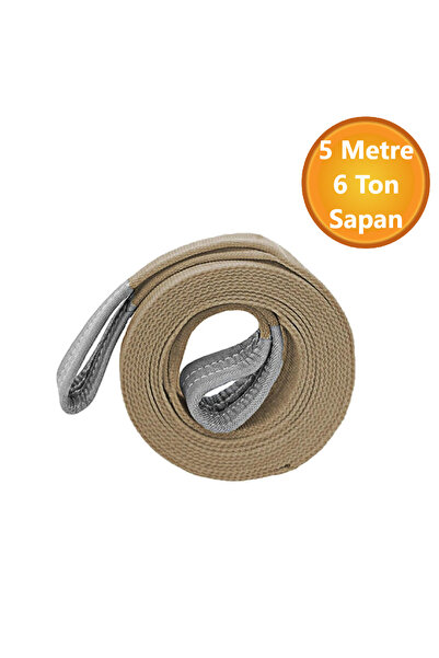 NUBLADO Vinç Sapan Polyester Spanzet 6 Ton 5 Metre Kahve Sağlam Yük Kaldırma ...