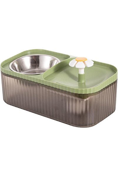 Arabest 2-in-1 Cat Water Fountain and Food Bowl,3L Indoor Ultra-Quiet Water D...