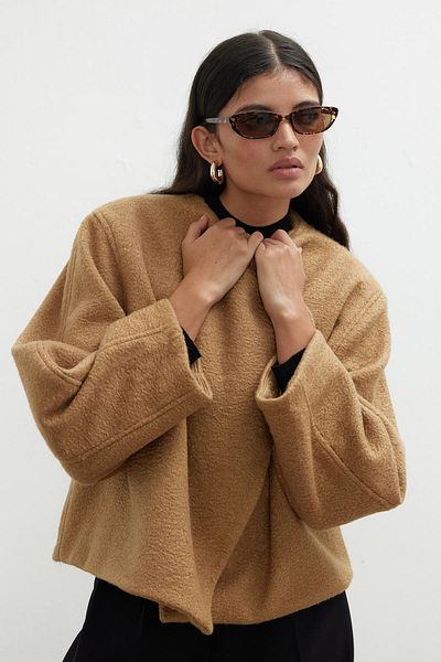 Manuka Jacqueline Short Stamp Coat - Camel