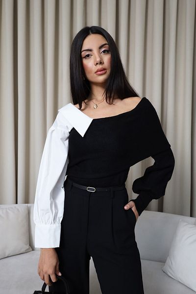 Tuba Butik Shirt Collar Detailed Knitwear Women's Sweater