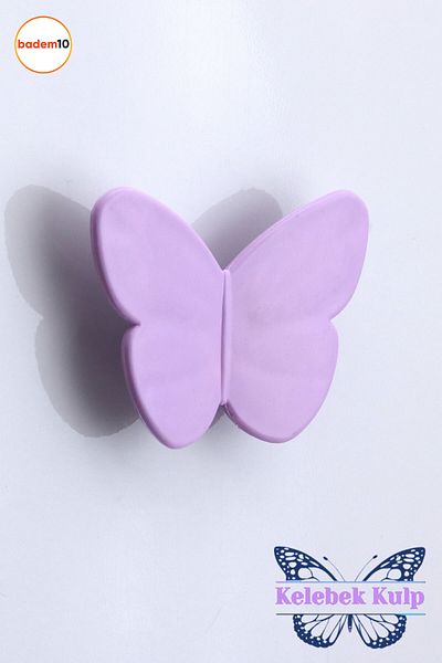 Badem10 Plastic Fluture Liliac Camera Copiilor Fata Băiat Ușă Dulap Mobilier Sertar Bucătărie 1 Buc Mâner