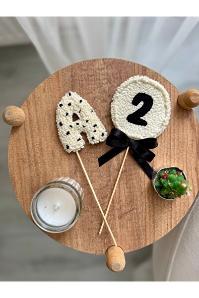 TKhome Punch Harf ve Rakam İşlemeli Pasta Süsü Doğum Günü Süsü Dekoru (A-Z) (1-9)