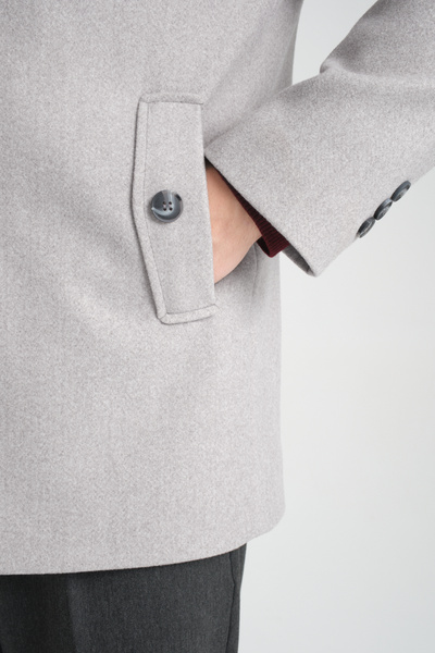 Frappoli Men's Stamp Coat - Thick Stand Collar, Zip-Up, Regular Fit