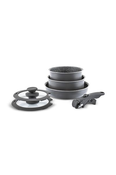 Karaca Comfort 6-teiliges Kochgeschirr-Set mit abnehmbaren Griffen