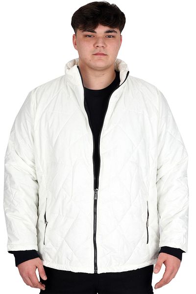 ModeXL Mode XL Ανδρικό καπιτονέ παλτό με γιακά μεγάλου μεγέθους U24613 εκρού