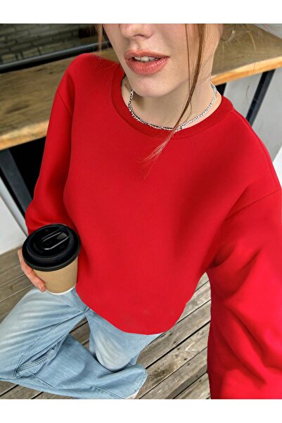 Lider Leather Hanorac simplu cu guler rotund - Îmbrăcăminte elegantă și confo...