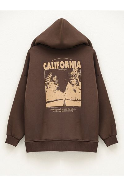 Modamorfo Kapuzenpullover aus bedrucktem Sweat-Fleece
