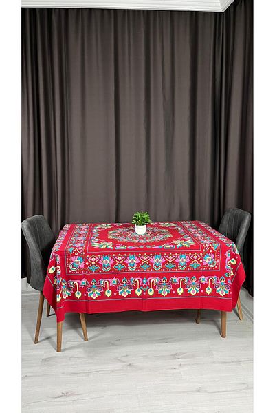 Sobe Hediyelik Stylish and Useful Red Tablecloth – Hamamiye Pattern 170X170