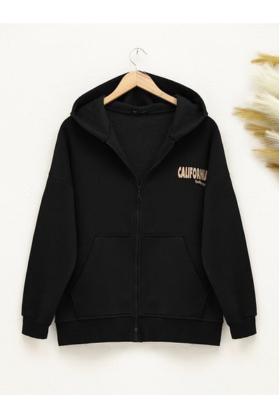 Modamorfo Kapuzenpullover aus bedrucktem Sweat-Fleece