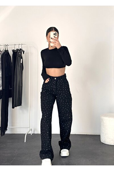 nona butik Taşlı Brow Jean - Afumat