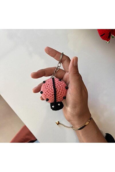 marifetli tığım Uğur Böceği Anahtarlık , örgü anahtarlık , amigurumi çanta charmı