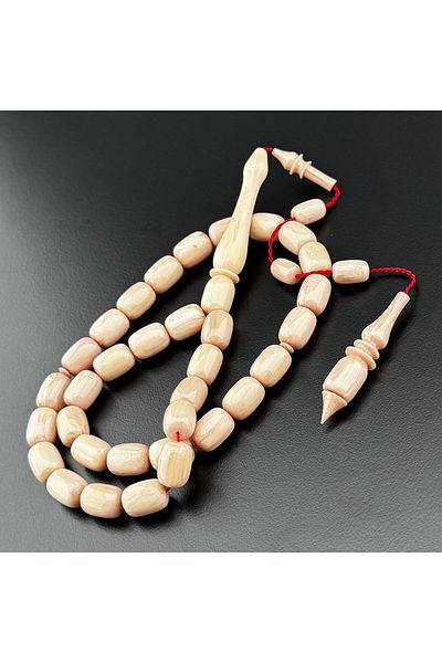 HicazTesbihcilik White Dough Squeeze Amber Rosary Hcz-Model Htrfw