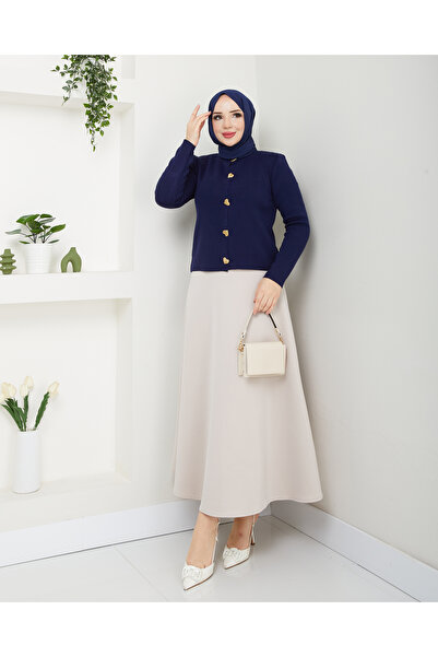 modapark.ist Γυναικείο Σετ Φούστα και Ζακέτα Καρδιά Πλεκτό