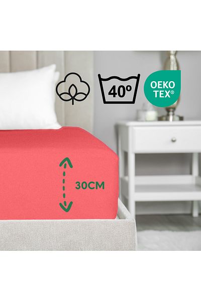 Strauss سلسلة Home ECO - ملاءة اقتصادية من القطن بنسبة 100%، مفردة/مزدوجة، مرنة، معتمدة من OEKO-TEX