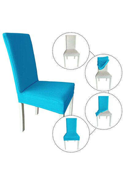 Home 6 Adet Petek Kumaş Salon Tipi Sandalye Kılıfı & Sandalye Örtüsü Seti