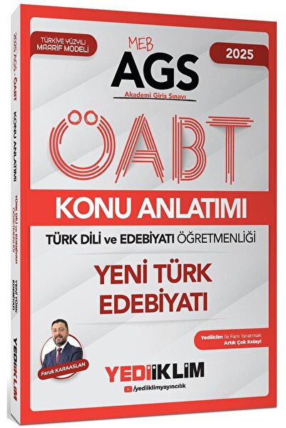 Yediiklim Yayınları 2025 MEB AGS ÖABT Türk Dili ve Edebiyatı Öğretmenliği Yen...