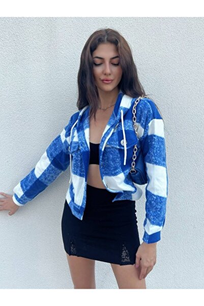 Modamorfo Kostkovaná fleecová bunda s kapucí