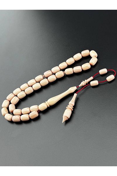 HicazTesbihcilik White Dough Squeeze Amber Rosary Hcz-Model Htrfw