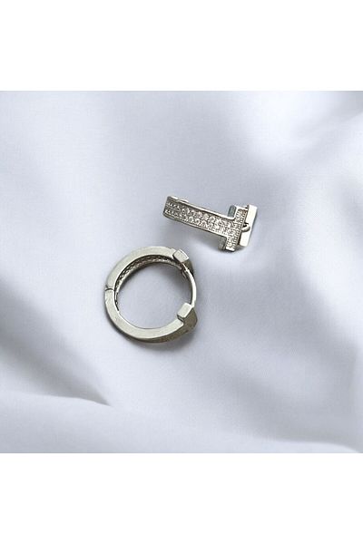 Nilsu Jewellery Accessory Zircon Stone t Model Hoop Earrings