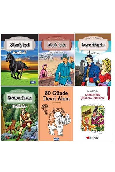 Parıltı Yayınları ROBİNSON CRUSOE,SİYAH İNCİ,CHARLİENİN ÇİKOLATA FABRİKASI OR...