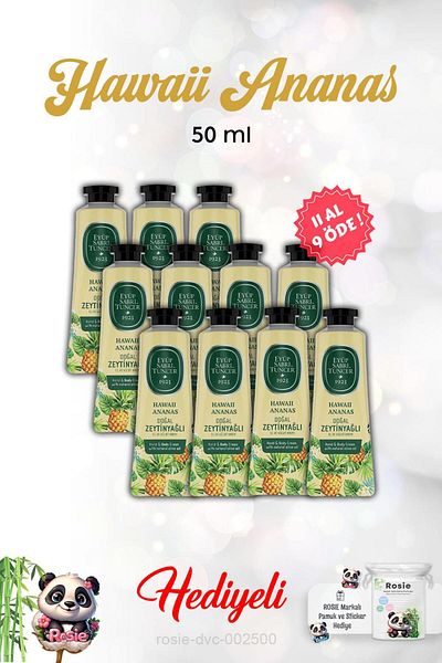 Eyüp Sabri Tuncer Hawaiian Pineapple Buy 11 Get 9 Hand and Body Cream 50 ml and Rosie