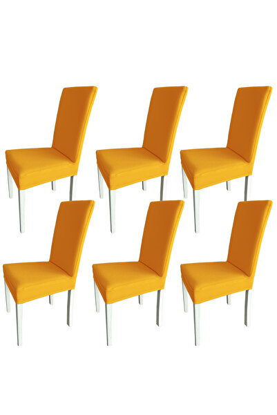 Home 6 Adet Petek Kumaş Salon Tipi Sandalye Kılıfı & Sandalye Örtüsü Seti