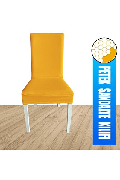 Home 6 Adet Petek Kumaş Salon Tipi Sandalye Kılıfı & Sandalye Örtüsü Seti
