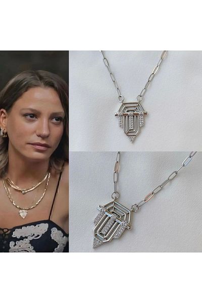 Eylülün Takısı Serenay Colored Steel Silver Women's Necklace - Long Chain