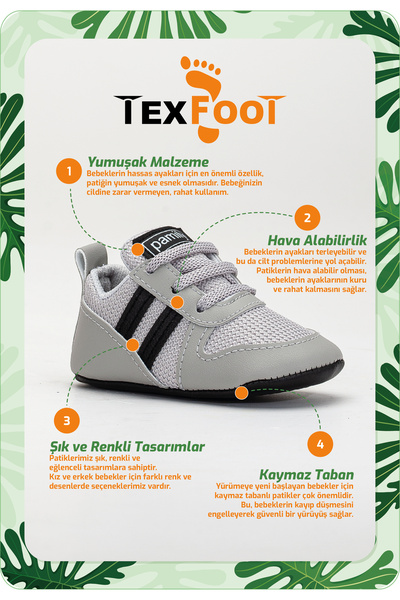 TexFoot Exelance Ergonomic Baby Booties - Soft Material, Anti-Sweat, Fashionable and Colorful Design