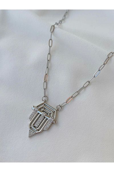 Eylülün Takısı Serenay Colored Steel Silver Women's Necklace - Long Chain