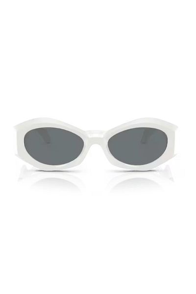 Versace 546280   4466u نظارات شمسية نسائية بيضاء بنمط هندسي
