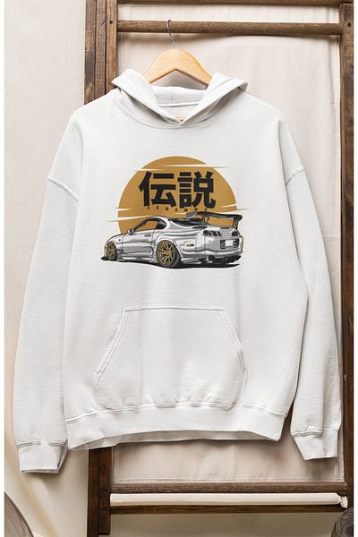 Fuddy Moda Φούτερ με κουκούλα Unisex Legend Supra Car με στάμπα Oversize