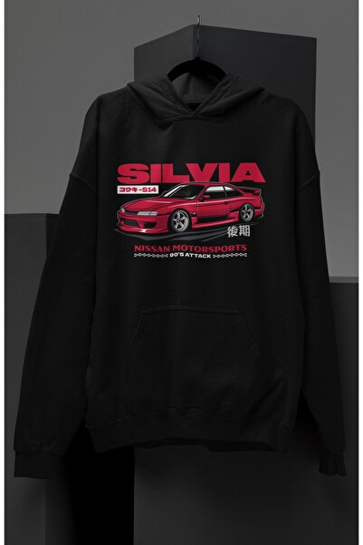 Fuddy Moda Унісекс Nis-san Silvia S14 Світшот з принтом та капюшоном