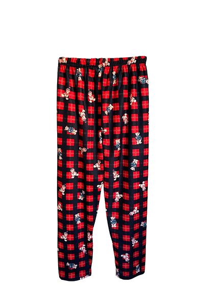 FORMO Women's Red Plaid Suede Quality Soft Winter Pajama Bottoms