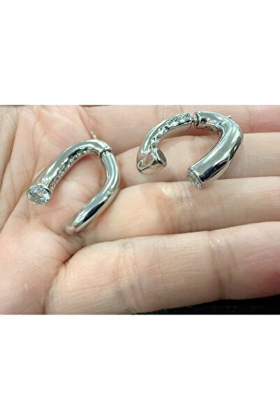 Gümüş sandık Sallantılı Çapraz Taşlı Küpe - Pınar Deniz Küpe