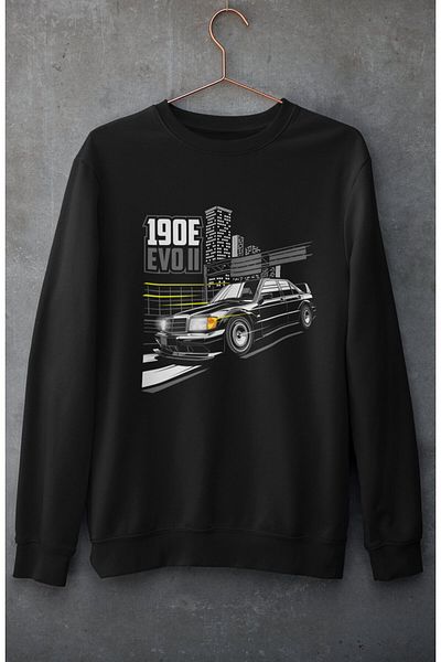 Fuddy Moda Φούτερ 190 Evo 2 Hoodless, Unisex Oversize Φούτερ με θέμα το αυτοκίνητο