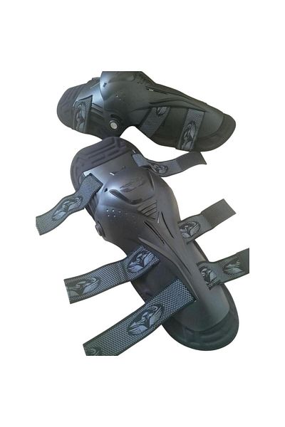GMS Black Cobra Motorcycle Knee Pad - Articulated