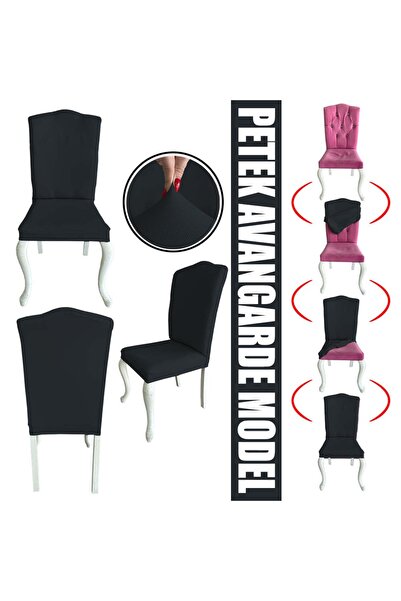 Home 6 Adet Petek Kumaş Avangarde Tipi Sandalye Kılıfı & Sandalye Örtüsü Seti