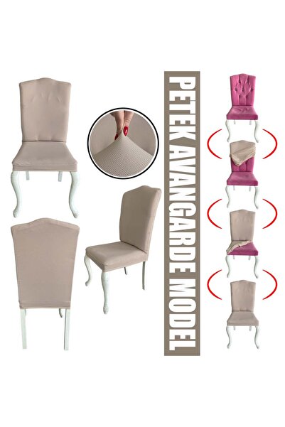Home 6 Adet Petek Kumaş Avangarde Tipi Sandalye Kılıfı & Sandalye Örtüsü Seti
