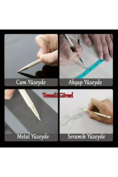 Badem10 Karbür Uçlu Metal Çelik Alüminyum Ahşap Çizici İşaretleyici Kalem Seramik Cam Kırıcı Kesici 1 Adet