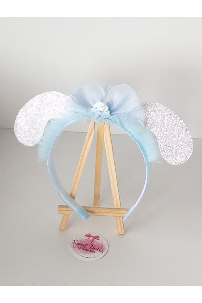 Sweet twins accessories تاج أطفال كورومي هدية عصرية مع فيونكة من التول الأزرق