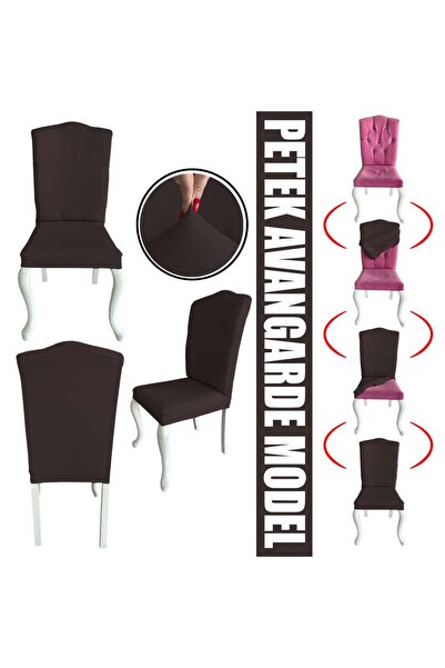 Home 6 Adet Petek Kumaş Avangarde Tipi Sandalye Kılıfı & Sandalye Örtüsü Seti