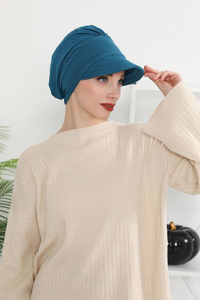 Aisha's Design Bone Printed Combed Cotton Hat with Visors - b-73
