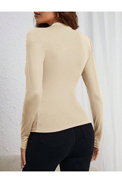 Modamorfo Ecru Sendy halenka s výstřihem do V na rameni se stahovací šňůrkou