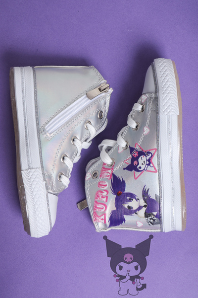 StWenn Kuromi Lighted Lace-Zippered Children's Sports Shoes