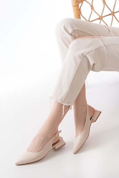 DURUNUN BUTİĞİ Μπαλαρίνες με μυτερό τακούνι Dion Beige (3 cm τακούνι).